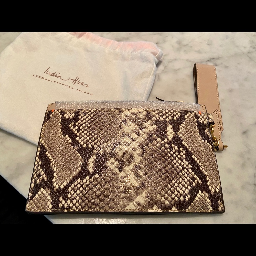 India Hicks Snakeskin Clutch/Wristlet New w Tags